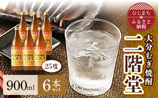 大分むぎ焼酎 二階堂25度 (900ml) 6本セット AG40【1275019】