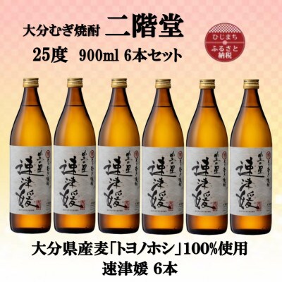 大分むぎ焼酎　二階堂速津媛25度(900ml)6本セット【1494411】