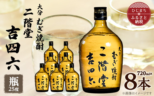 大分むぎ焼酎　二階堂吉四六瓶25度(720ml)8本セット【1516489】