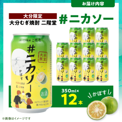 【大分限定】大分むぎ焼酎 二階堂 #ニカソー缶カボス 350ml×12本 AG59【1678248】