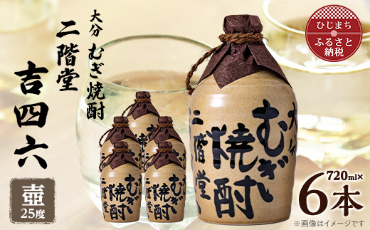 大分むぎ焼酎　二階堂吉四六つぼ25度(720ml)6本セット【1550331】