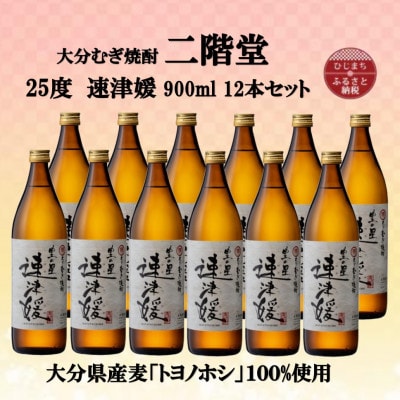 大分むぎ焼酎　二階堂速津媛25度(900ml)12本セット【1494416】