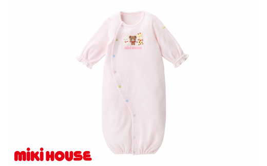 ミキハウス 無撚糸パイルツーウェイオール ( ピンク ) ミキハウス ベビー服 ベビー用品 ベビーグッズ ベビー 赤ちゃん 新生児 無撚糸 パイル 綿100% やわらかい ふわふわ 吸水性 ソフト 出産準備 出産祝い 刺繍 ツーウェイオール ツーウェイドレス カバーオール 通年着用 オールシーズン 刺繍 動きやすい 肌触り ピンク