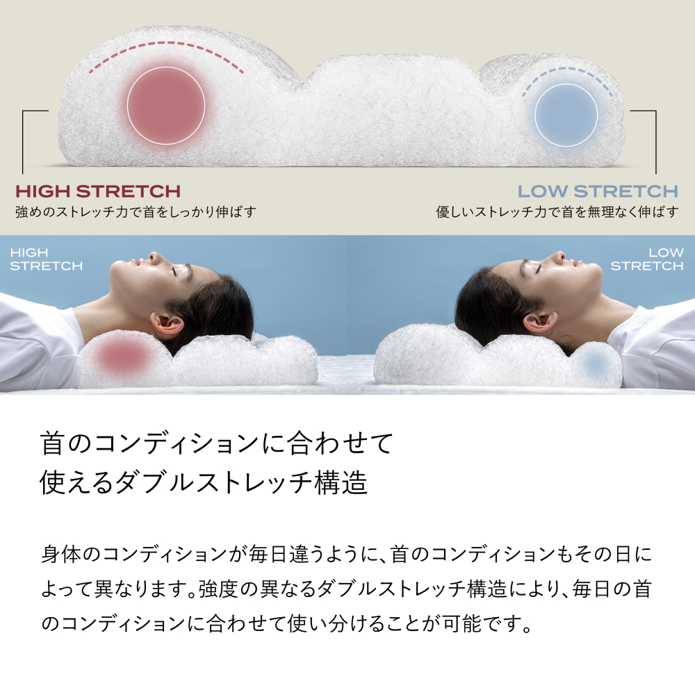 ブレインスリープ ピロー ネックコンディショニング + カバー ( アクティブエア ) ホワイト / 枕 まくら 寝具 快眠 安眠 洗える 首 ストレートネック ストレッチ 通気性 サステナブル