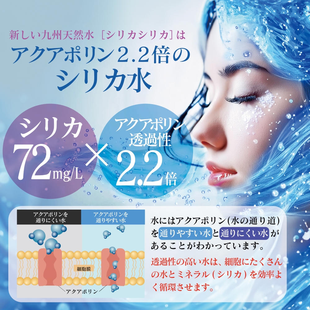 九州天然水 シリカシリカ 500ml×24本 九州 天然水 シリカ シリカ水 500ml 24本 飲料水 軟水 美容 ミネラル 大分県 玖珠町 くじゅう連山 名水百選 ナチュラルミネラルウォーター アクアポリン 肌 髪 コラーゲン ケラチン 秋田県立大学 北川良親 透過性 高含有量