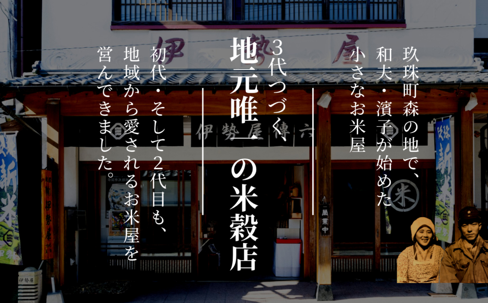【令和7年産】【お試しパック 精白米 ３合入】450g【大分県玖珠産 ひとめぼれ】 玖珠の老舗お米屋「伊勢屋」がお届け!