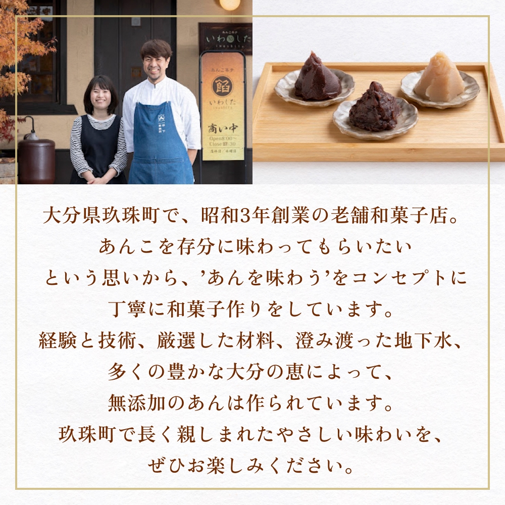 あんこ菓子いわした あんこペースト 1kg 2袋（計2kg） つぶ  餡子  つぶ餡 あんこ  ペースト