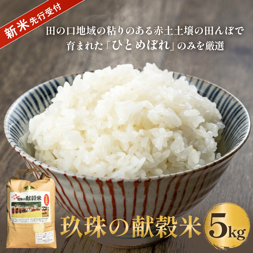 【令和8年産米先行受付】玖珠の献穀米 5kg 米 ひとめぼれ 大分県 玖珠町 こめ お米 白米 新米 ヒトメボレ ご飯 ごはん ライス 主食