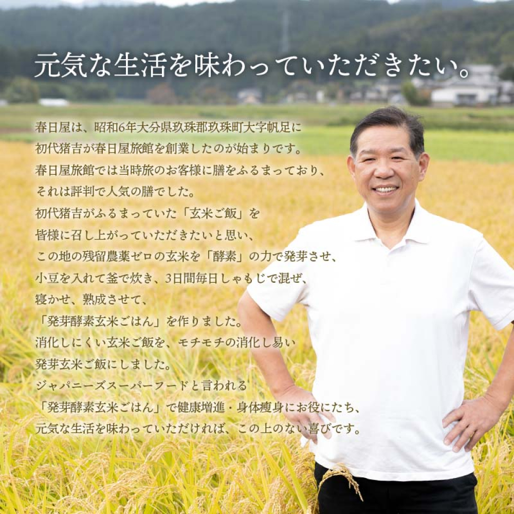 発芽酵素玄米炊飯セット 3合  (450g)  洗わずそのまま炊ける 無洗米 1袋 米 玄米 発芽玄米 酵素 お米 食物繊維 モチモチ お手軽 簡単 大分県 大分 玖珠町 玖珠
