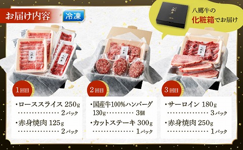 【定期便　全3回】黒毛和牛定期便　■2ヶ月に1度お届け【宮崎県創業40年　平家の郷】_M222-T001