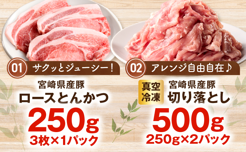 宮崎県産豚お楽しみセット合計2kg_M241-002-01