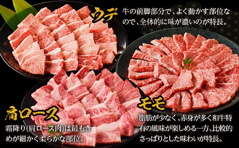 宮崎牛赤身霜降り焼肉　計800g_M332-009