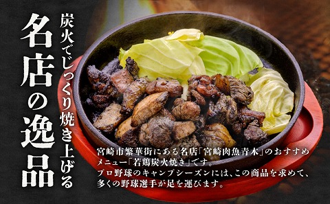 ジューシーな肉汁溢れる、宮崎県産若鶏もも100%炭火焼食べ比べセット【冷凍パック120g×9袋：しお5袋・みそ2袋・辛みそ2袋　計1.08kg】_M210-007