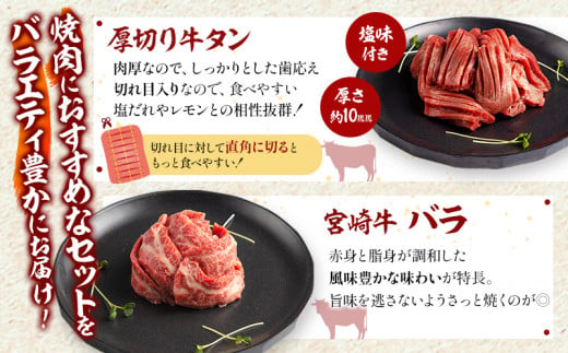 宮崎県産牛豚鶏&牛タン 焼肉セット 計1.4kg_M144-018