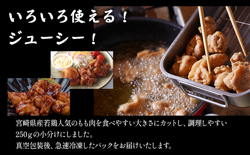 宮崎県産若鶏 もも肉 2.5kg（250g×10パック）※小分け・カット済・真空冷凍_M146-008_01