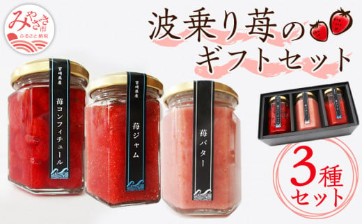 【農福連携】宮崎県産 波乗り苺のギフトセット 3種_M255-001
