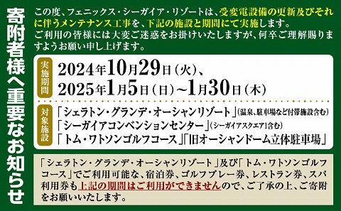 【100周年記念・1週間滞在プラン】ペア宿泊券　デラックスフロア_M029-047