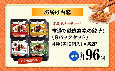 市場で製造直売の餃子! 8パックセット_M061-001_01