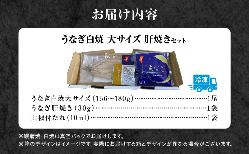 うなぎ白焼(大サイズ)・肝焼きセット うなぎ 白焼 セット 冬うなぎ 冬鰻_M069-022