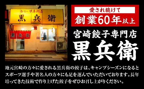 【定期便奇数月】宮崎餃子専門店・黒兵衛・餃子10パック（100個）×隔月6回_M126-T003