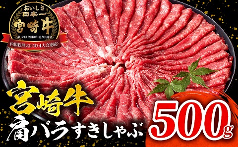 宮崎牛肩バラすきしゃぶ500g_M132-068-01