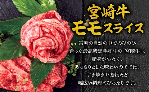 【期間限定】宮崎牛モモスライス500g 宮崎県産黒毛和牛小間切れ100g 合計600g_M132-025-01-UP