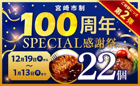 【市制100周年特別規格・期間限定】デミグラスハンバーグ22個_M132-081-UP