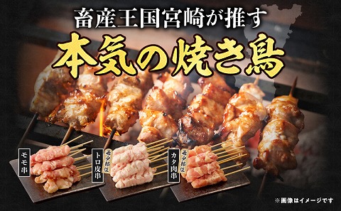 宮崎県産若鶏　焼き鳥3種　60本(1.7kg)盛り合わせ_M146-013