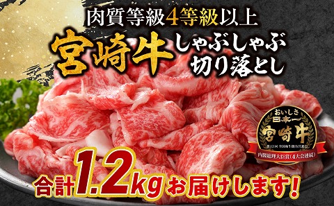 宮崎牛しゃぶしゃぶ切り落とし 1.2kg_M179-022