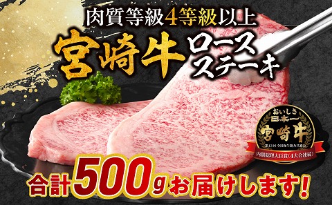 宮崎牛ロースステーキ 500g_M179-023