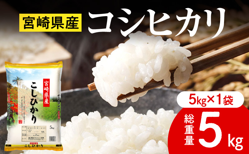 《令和7年産》宮崎県産コシヒカリ 合計5kg(5kg×1袋)_M181-001-01