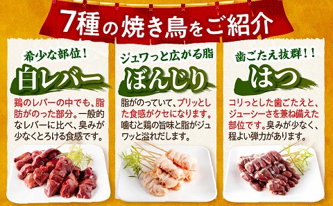 宮崎県産 若鶏の焼き鳥セット7種(56本)  焼鳥 焼き鶏 鶏肉 小分け_M218-001_02