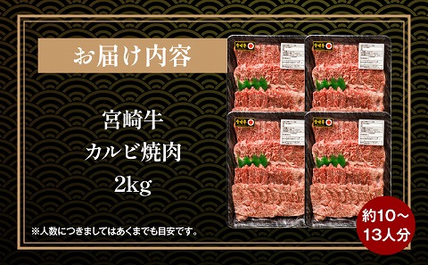 宮崎牛カルビ焼肉 (500g×4) 合計2kg_M243-011