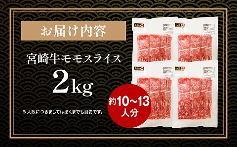 宮崎牛 モモスライス (500g×4) 合計2kg_M243-013