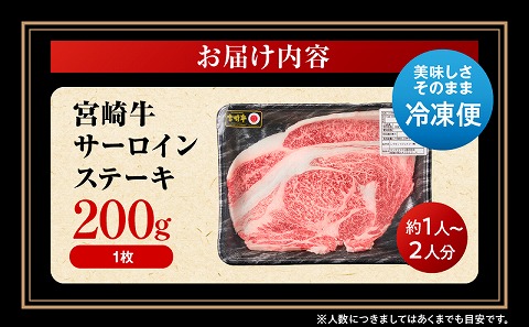 宮崎牛 サーロインステーキ 1枚 合計200g_M243-036