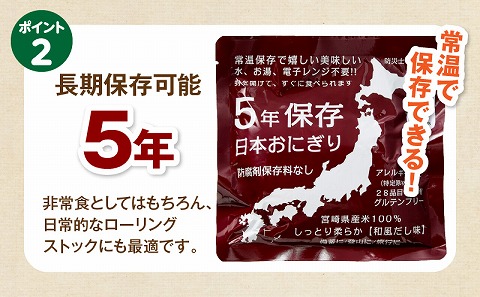 日本おにぎり（和風だし味） おにぎり アレルギーフリー グルテンフリー 備蓄 だし出汁 鰹 ローリングストック  長期保存 常温保存 非常食_M358-001-02