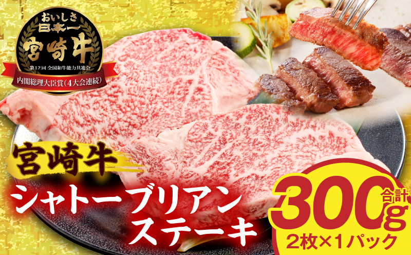 宮崎牛シャトーブリアンステーキ2枚 合計300g ステーキ 和牛 シャトーブリアン_M389-005