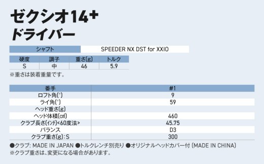 ゼクシオ 14＋ ドライバー【9/S】《2025年モデル》_IH-C702-9S _(都城市)ダンロップ ゼクシオ 14シリーズ 2025年モデル ドライバーSPEEDER NX カーボンシャフトゴルフ用品 スポーツ用品 日本製 MADE IN JAPAN 国産 ゴルフクラブ