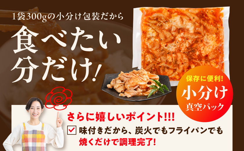 やみつき豚ホルモン!3kg!真空小分けパック!≪みやこんじょ特急便≫_LG8-3303-Q_(都城市) 国産豚 ホルモン 味付き 300g×10P 3kg 小分け 真空パック 豚肉