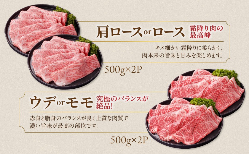 畜産農家応援! 宮崎牛しゃぶしゃぶ2種セット500g×4パック_35E-N2-003-2000