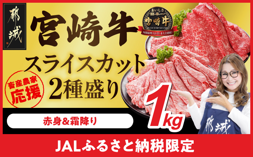 【JALふるさと納税限定】畜産農家応援! 宮崎牛スライス2種セット500g×2パック_17-N201