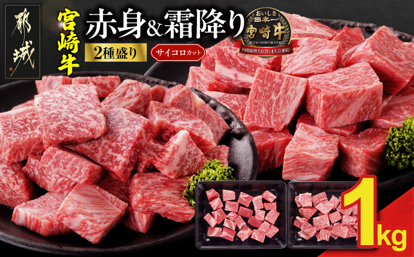 宮崎牛サイコロステーキ2種セット500g×2パック_19E-N2-004-1000