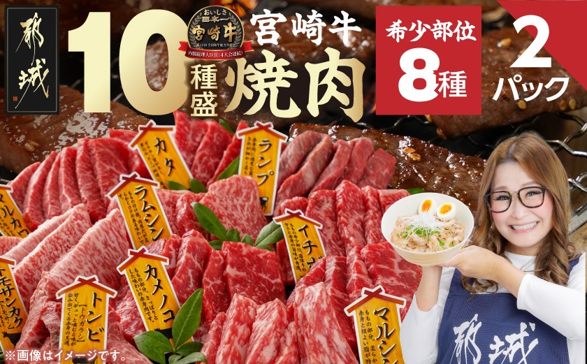 宮崎牛食べ比べ10種盛り焼肉セット(各600g×2P)_34-31-003-1200g