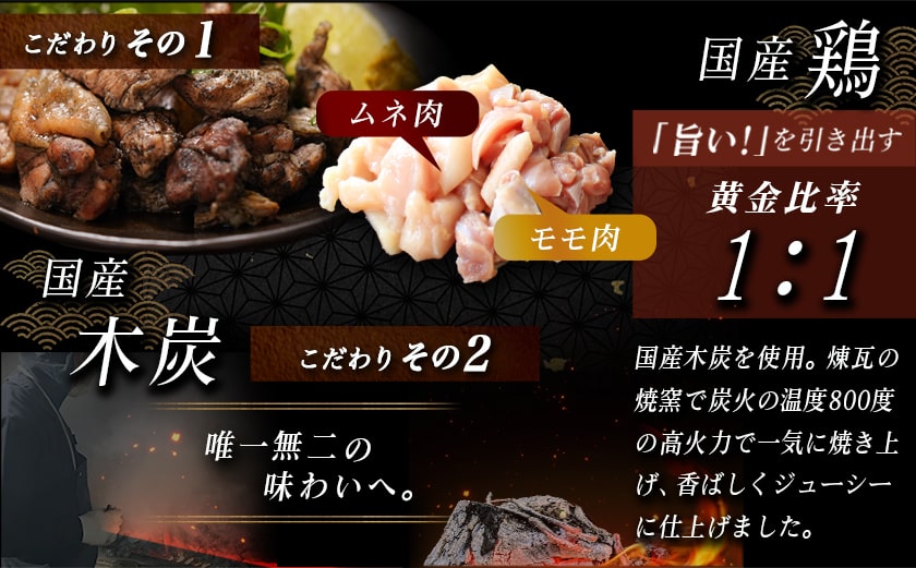 本格手焼き!炭火焼鶏1.5kg(ゆずこしょう付)_12-1401_ (都城市) 鶏肉 小分け 炭火焼き 宮崎 冷凍 柚子胡椒