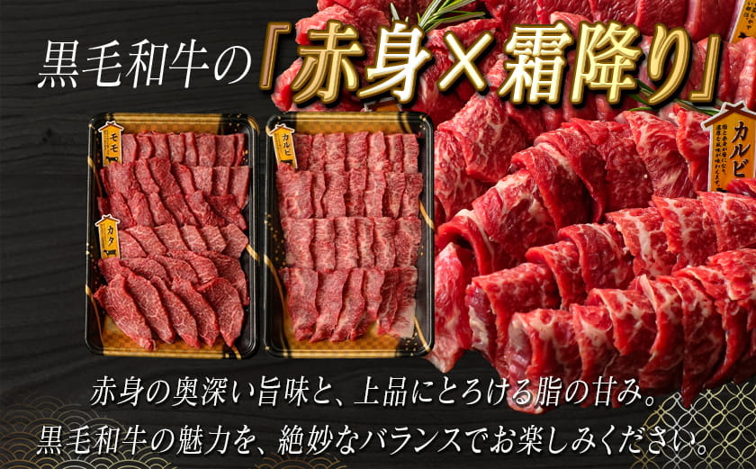 【国産黒毛和牛】モモ・カタ・カルビ焼肉セット 1kg_AC-E903