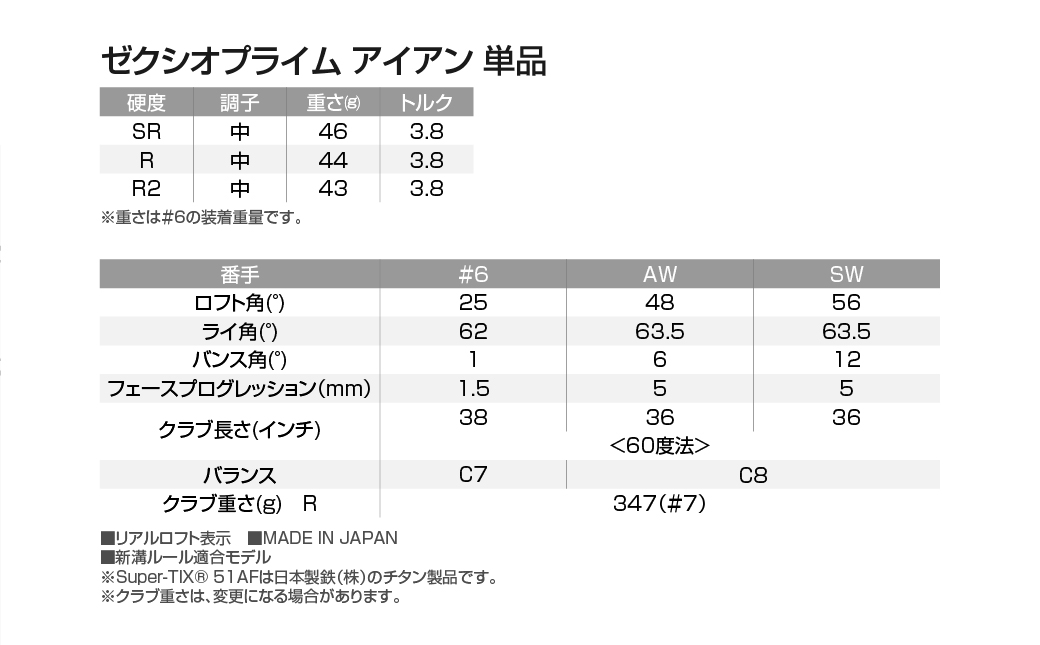 ゼクシオ プライム アイアン 【AW/SR】《2025年モデル》_MC-C704-AWSR