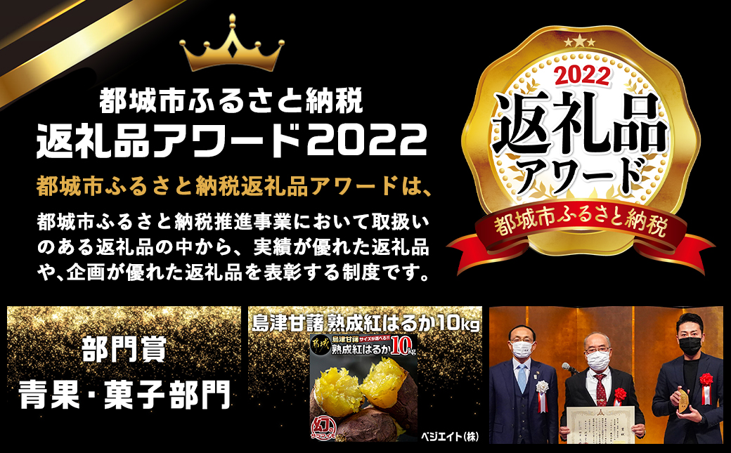 島津甘藷　熟成紅はるか 10kg(2L～M)_12-A701