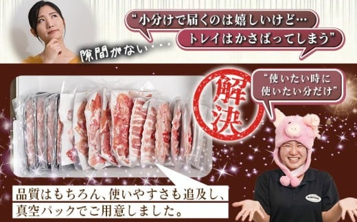 全部真空パック！「おさつポーク」バラエティ3.9kgセット_14-019_(都城市) 豚肉 小分け 真空 ヒレ トンカツ ロース 豚カツ カット 焼肉用 カット肉 バラ 小間切れ ミンチ 栗山ノーサン 肉 ポーク 国産 とんかつ用 焼肉用 脂身 甘い
