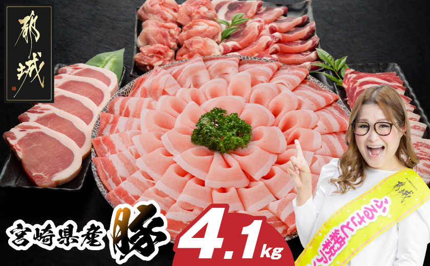 宮崎県産豚わくわく4.1kgセット(真空)_18-8401-s