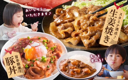 国産豚肉切り落とし2kgセット_LF-3603_(都城市) 豚 国産 切り落とし ウデ モモ 250g 8パック 小分け カレー 肉じゃが 豚丼 肉炒め  便利 大容量